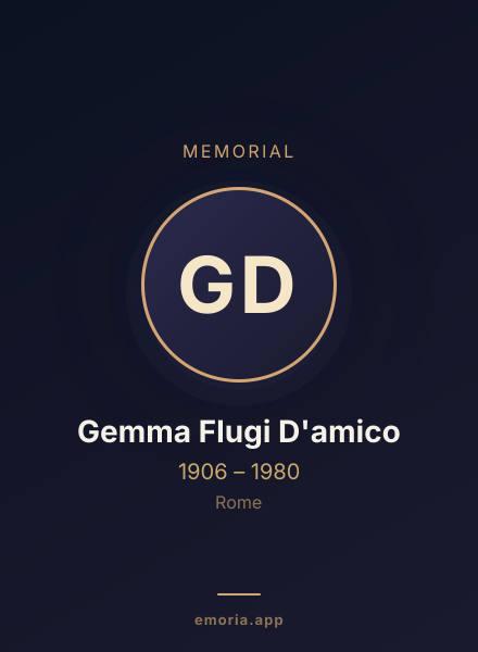 Memorial portrait of Gemma Flugi D'amico