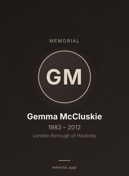 Memorial portrait of Gemma McCluskie