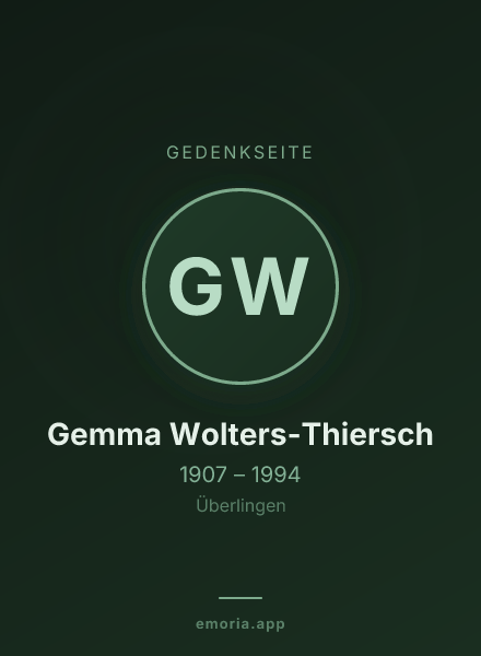 Gedenkportrait von Gemma Wolters-Thiersch