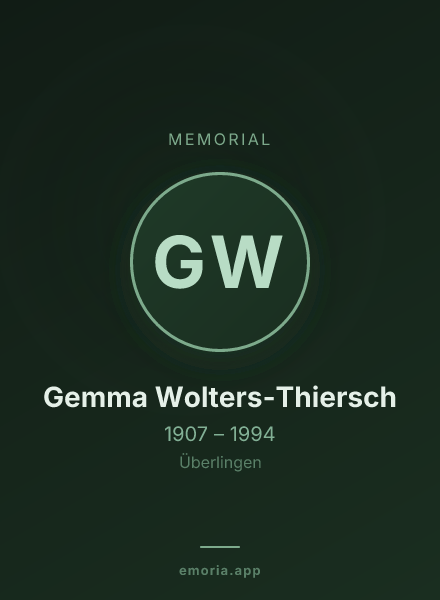 Memorial portrait of Gemma Wolters-Thiersch