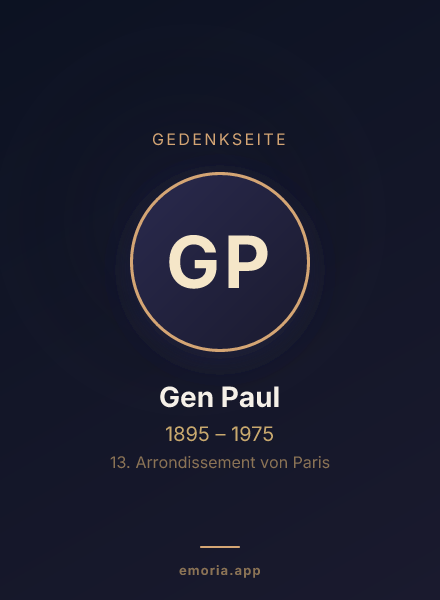 Gedenkportrait von Gen Paul