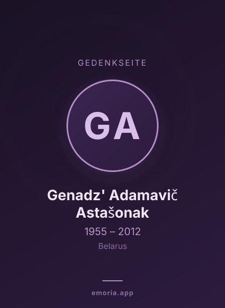 Gedenkportrait von Genadz' Adamavič Astašonak