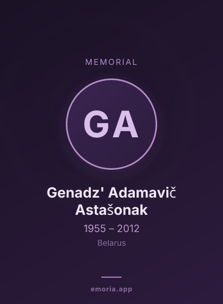 Memorial portrait of Genadz' Adamavič Astašonak