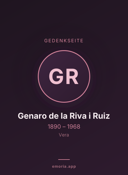Gedenkportrait von Genaro de la Riva i Ruiz