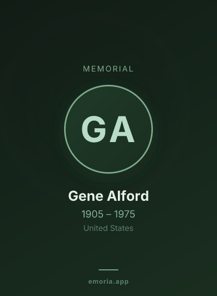 Memorial portrait of Gene Alford