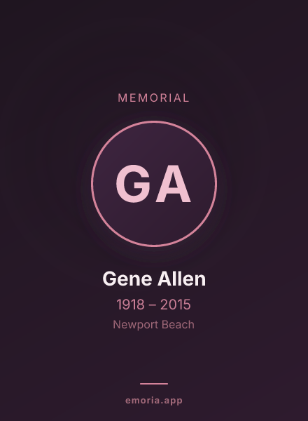 Memorial portrait of Gene Allen