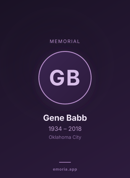 Memorial portrait of Gene Babb