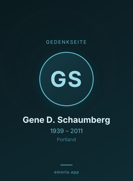 Gedenkportrait von Gene D. Schaumberg