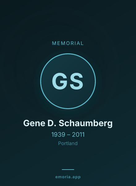 Memorial portrait of Gene D. Schaumberg