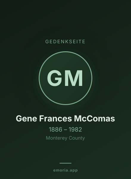 Gedenkportrait von Gene Frances McComas