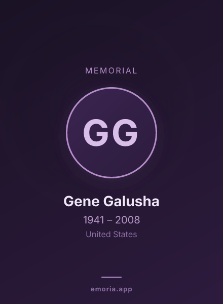 Memorial portrait of Gene Galusha