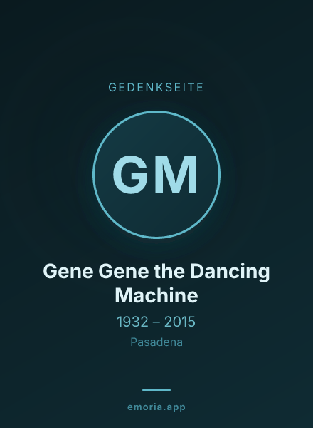 Gedenkportrait von Gene Gene the Dancing Machine