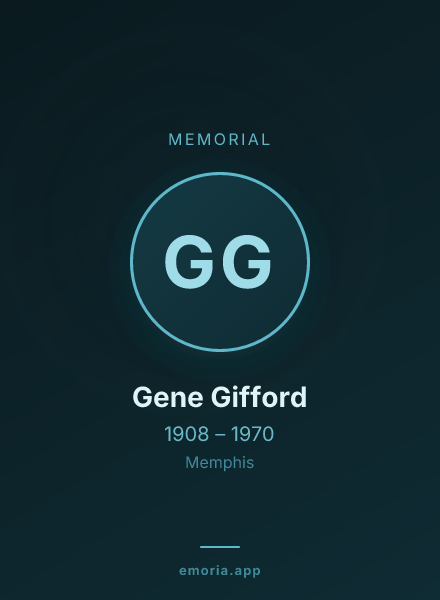 Memorial portrait of Gene Gifford