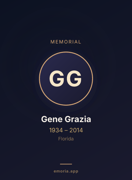 Memorial portrait of Gene Grazia