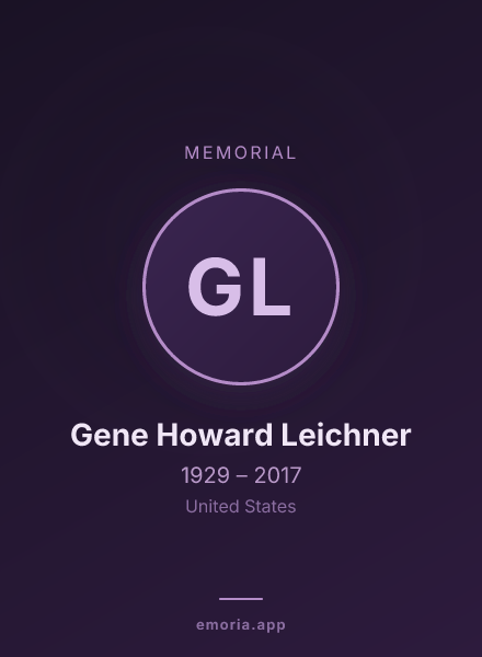 Memorial portrait of Gene Howard Leichner