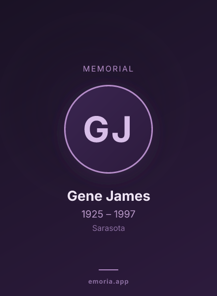 Memorial portrait of Gene James