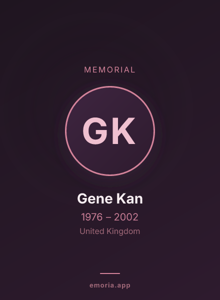 Memorial portrait of Gene Kan