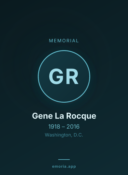 Memorial portrait of Gene La Rocque