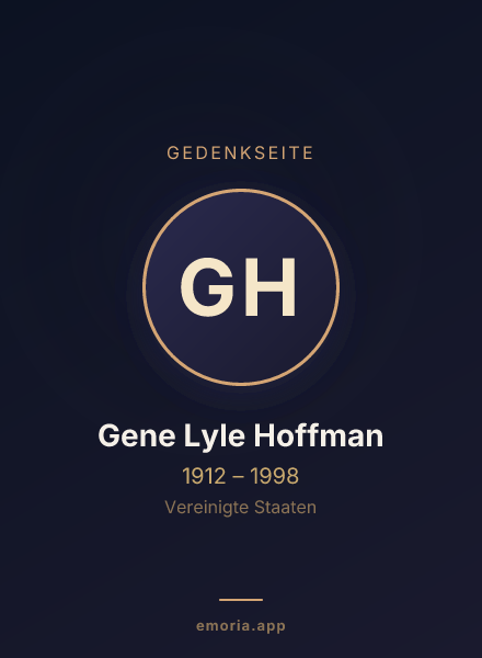 Gedenkportrait von Gene Lyle Hoffman