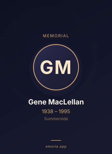 Memorial portrait of Gene MacLellan