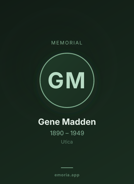 Memorial portrait of Gene Madden