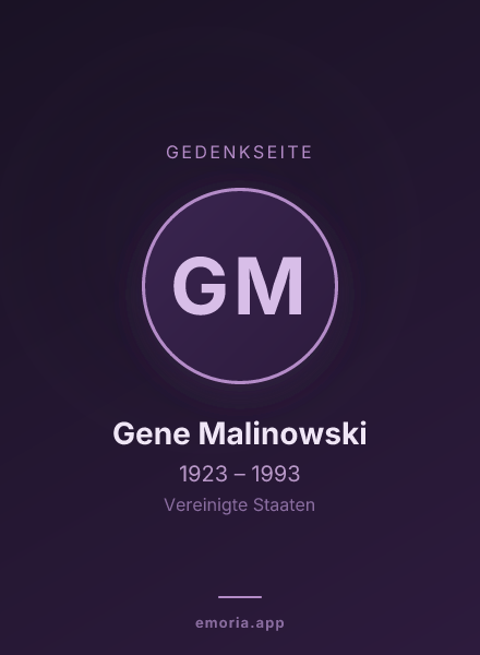 Gedenkportrait von Gene Malinowski