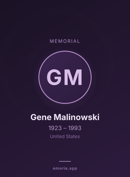Memorial portrait of Gene Malinowski