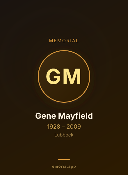 Memorial portrait of Gene Mayfield