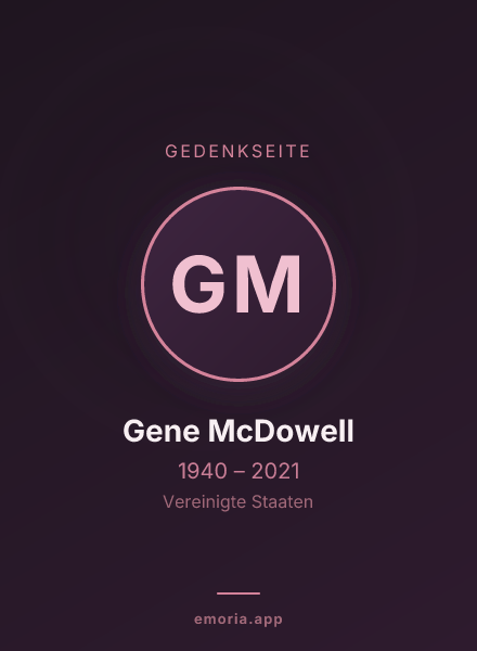 Gedenkportrait von Gene McDowell