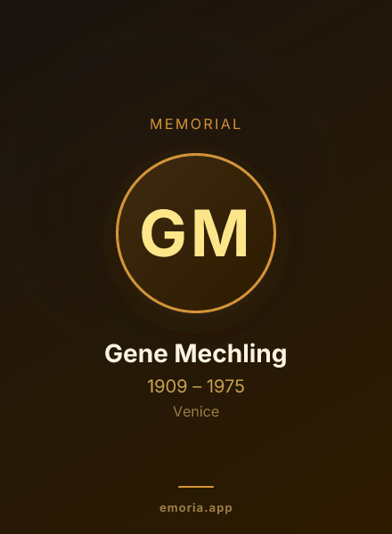 Memorial portrait of Gene Mechling
