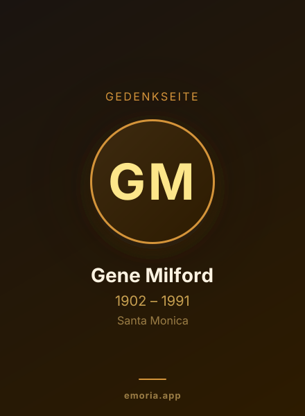 Gedenkportrait von Gene Milford