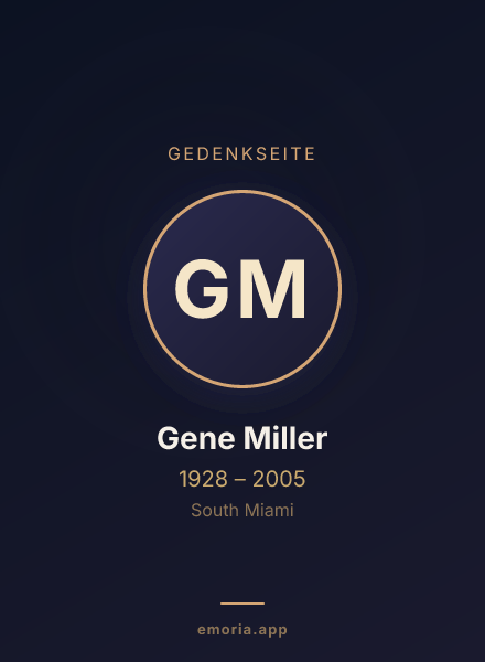 Gedenkportrait von Gene Miller