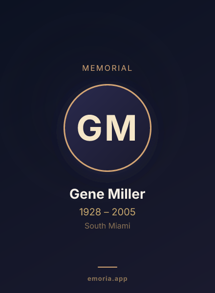 Memorial portrait of Gene Miller