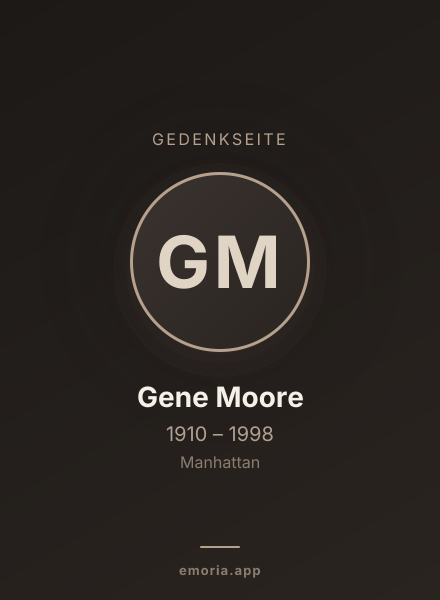Gedenkportrait von Gene Moore