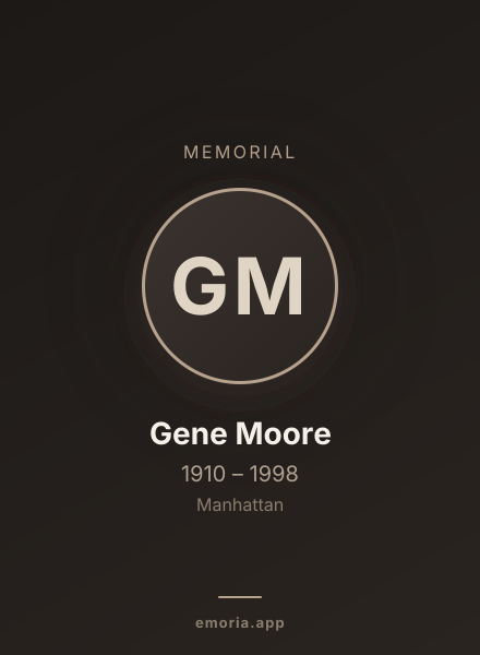 Memorial portrait of Gene Moore