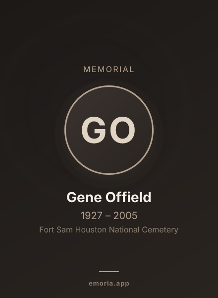 Memorial portrait of Gene Offield