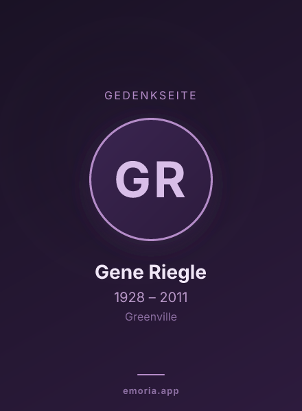 Gedenkportrait von Gene Riegle