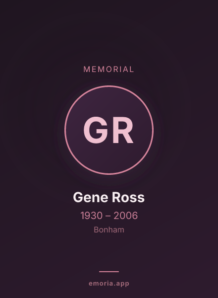 Memorial portrait of Gene Ross