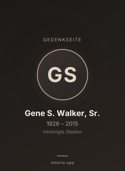 Gedenkportrait von Gene S. Walker, Sr.