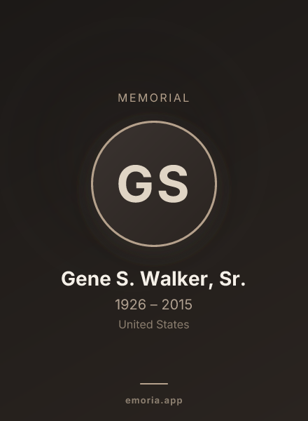 Memorial portrait of Gene S. Walker, Sr.