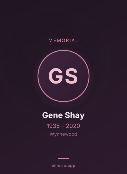 Memorial portrait of Gene Shay