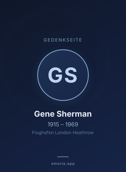 Gedenkportrait von Gene Sherman