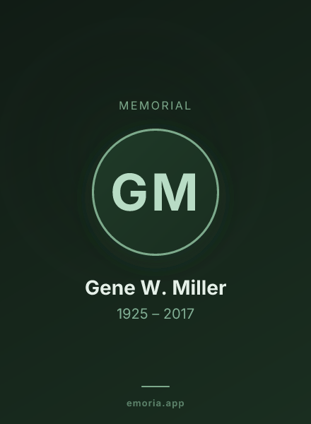Memorial portrait of Gene W. Miller