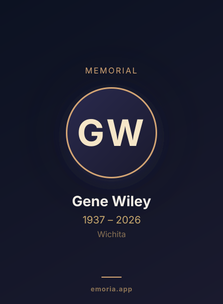 Memorial portrait of Gene Wiley
