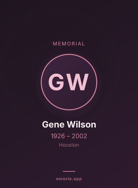 Memorial portrait of Gene Wilson