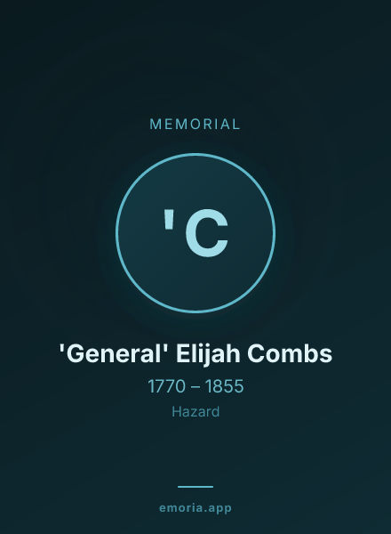 Memorial portrait of 'General' Elijah Combs