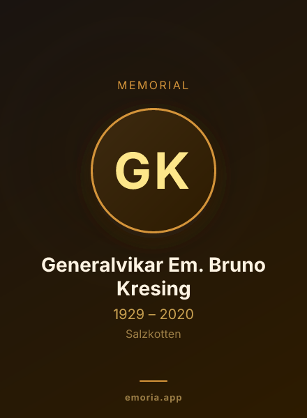 Memorial portrait of Generalvikar Em. Bruno Kresing