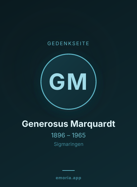 Gedenkportrait von Generosus Marquardt