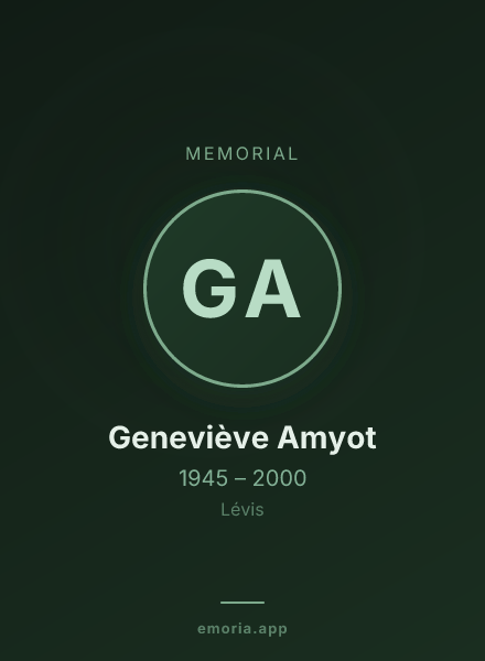 Memorial portrait of Geneviève Amyot