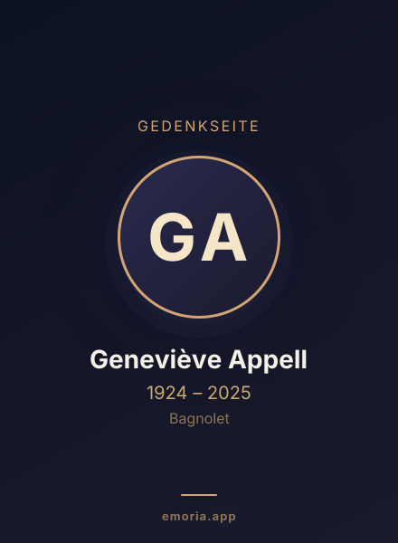 Gedenkportrait von Geneviève Appell